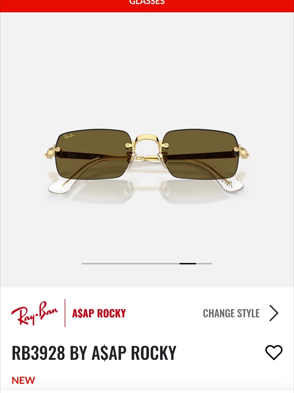 Ray-Ban RB3928 A$AP Rocky Gold Frame with Brown Lenses